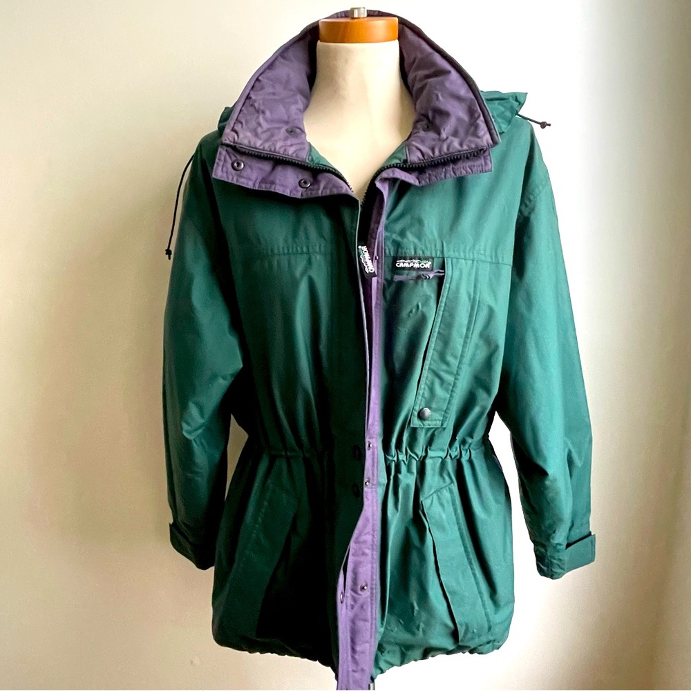Vintage 90s Campmor Sportif Gore-Tex Womens Anorak Coat Jacket Green Hood Medium